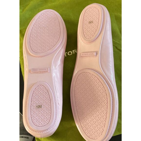 Tory Burch Minnie Travel Ballet Flats In Petunia Size 10 - Picture 5 of 7